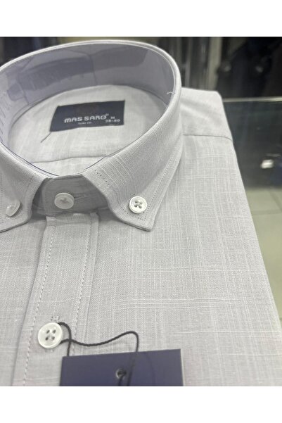 MASSARO KETEN PAMUKLU KISAKOL GÖMLEK