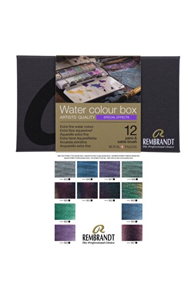 Talens Rembrandt Sulu Boya 12 Renk Metal Kutu Special Effects