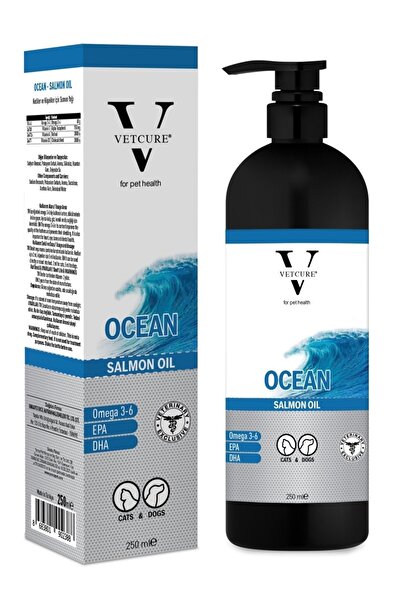 Vetcure Ocean Salmon Oil Kedi Ve Köpekler Için Somon Yağı Desteği 250 Ml