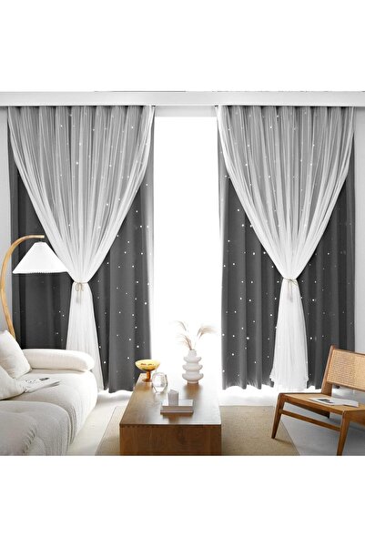 Star Yıldızlı Perde (BLACKOUT GRİ)
