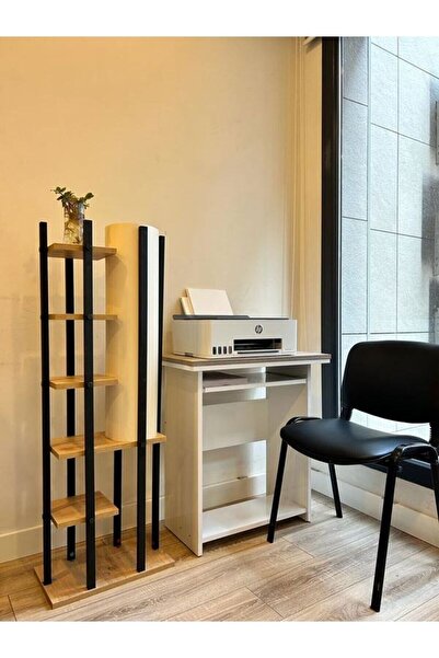 aynur abacur Dekoratif Kitaplık Siyah Raflı Lambader kitapraf