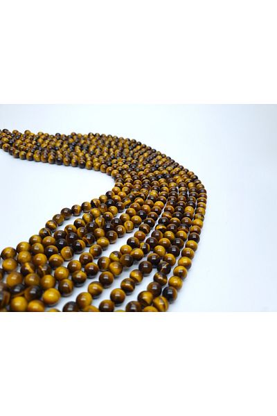 Yüksel Boncuk 8 mm A+ Quality - Natural Stone String Turtle Eye Stone