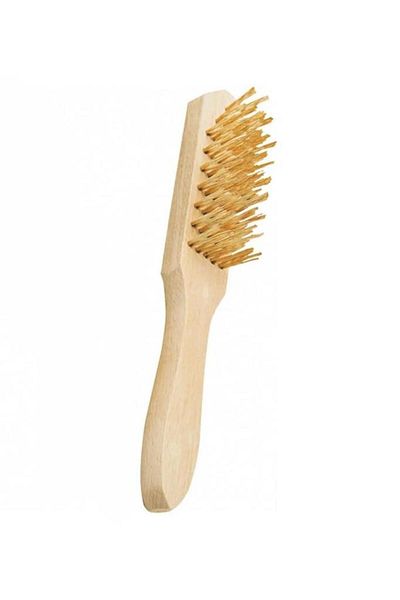 Tiesa Home Wooden Handle Steel Wire Oil Rust Removal Stove Cleaning Brush 25cm