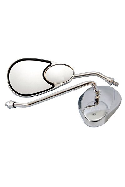 Motoayna Motosiklet Oval Dikiz Aynalı 10mm Düz Diş Nikelaj Mondial Chopper Asya Kuba Yuki Arora Regal Rks