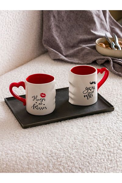 LC Waikiki LCW HOME 450 Ml Ceramic Mug - Set of 2 Printed