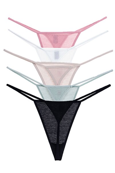 Vanilya Secret İpli Tanga Pamuk 5'Li Paket