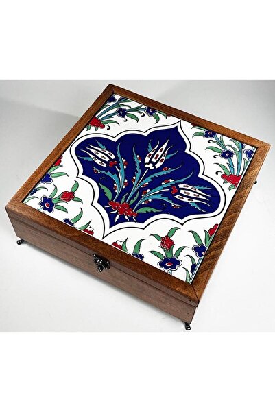 Çini Evi هدية للحبيب 3 صندوق تخزين خشبي توليب