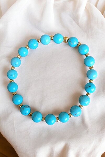 MGA DOĞAL TAŞ سوار بحجر الفيروز والفيروز للرجال والنساء - سوار دوريكا