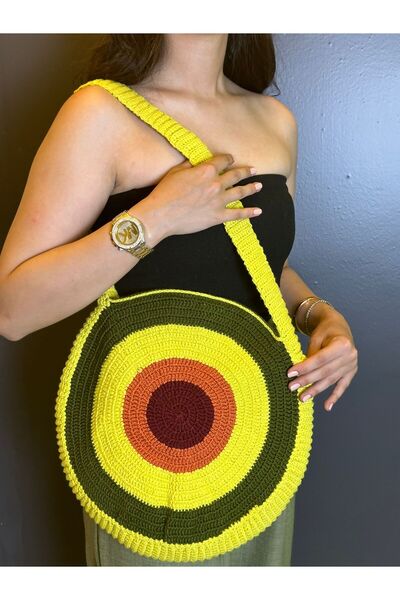 Gönülden Tasarım Etnički dezen Ručno pletene ženske Torba - 37x35