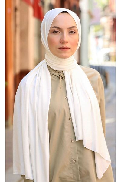 Mides scarf شال قطن ممشط-أبيض