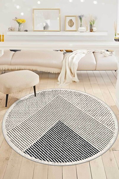 Decomia Home Covor digital, anti-alunecare, lavabil, rotund, modern, pentru sufragerie, covor de bucătărie, covor pentru cărare, covor pentru balcon, decor pentru casă