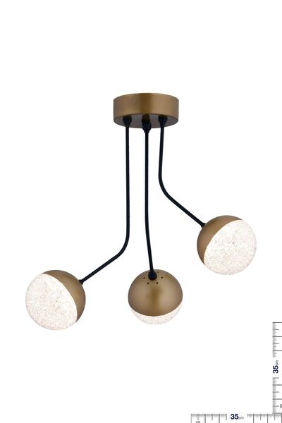 Step Aydınlatma Newton 3 Renk Işık Veren Ledli Modern 3 Lü Eskitme Siyah Salon Yatak Odası Genç Odası Avizesi
