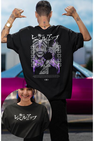 Fuddy Moda Tricou unisex Oversize God Statue Anime - Imprimat pe spate, nivel...