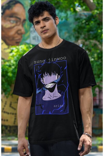 Fuddy Moda Μπλουζάκι Unisex Oversize Sung Jinwoo Anime με στάμπα
