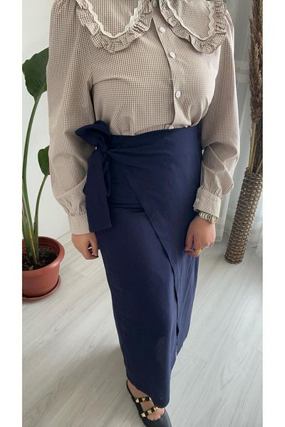 MERVEBALCI FUSTA ANVELOP DE IN CU LEGATA LA TALIE -Slim Fit-
