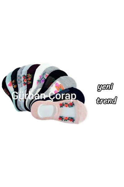 gür-han 10 Pairs of Invisible Tulle Patterned Ballet Flats Socks