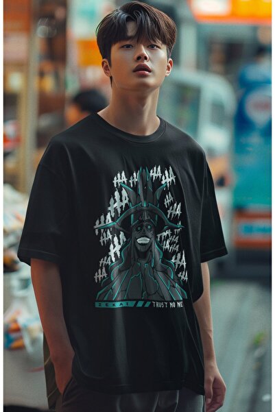 Fuddy Moda Tricou oversize unisex imprimat cu statuia lui Zekai God