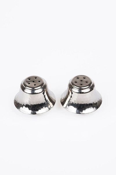 GABAALTI 2 Piece Silver Colored Copper Salt and Spice Bowl Set - 40 Gr