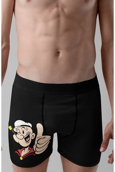 Fuddy Moda Ανδρικό μπόξερ Popeye - Popeye Printed, Modal Combed Cotton, Άνετη Εφαρμογή