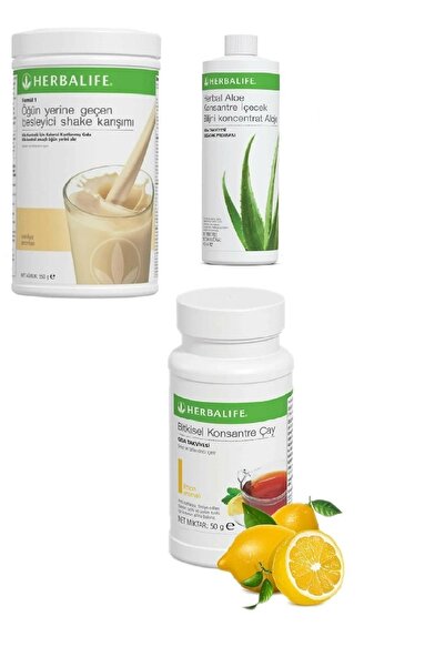Herbalife 1 Vanilyalı Shake + 1 Aloe + 1 Limon 50gr Çay.