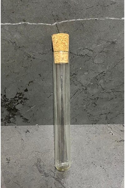 DODOPAZAR Mantar Tıpalı Dibi Yuvarlak Cam Tüp Deney Tüpü Cam Şişe Boyu 15 Cm Ağzı 2 Cm 30 Adet