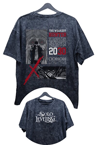 Fuddy Moda تي شيرت كبير الحجم مطبوع عليه الرسوم المتحركة Solo Leveling موديل ...