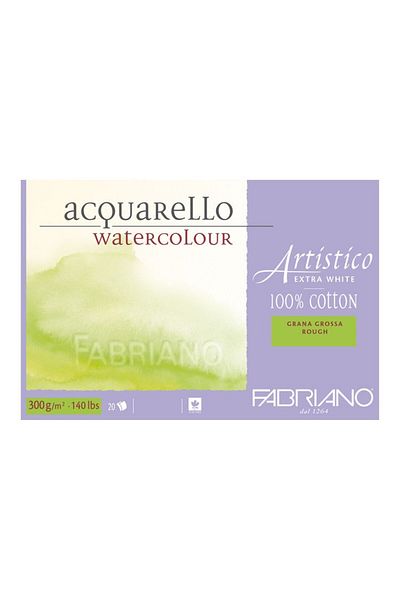 Fabriano Artistico Extra White 300g Watercolor Block - 31x41 cm, 20yp, Coarse Green Rough