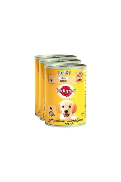Pedigree Tavuklu Yavru Köpek Konserve Yaş Mama 400 gr 12 Adet