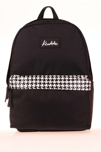 KAUKKO Rucsac de școală cu model negru - Culori de bază K1628
