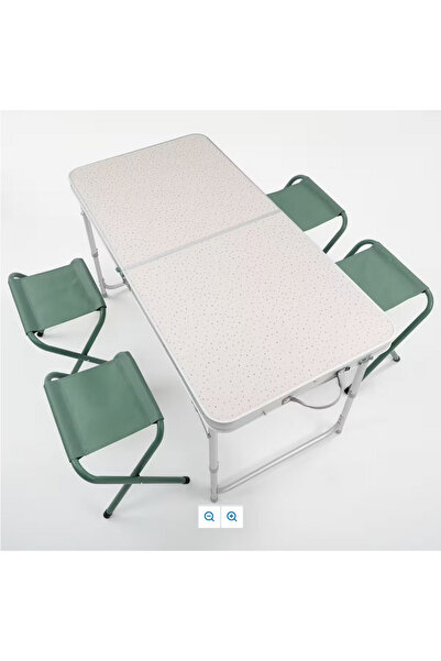 Decathlon Katlanır Kamp Masası - 4 Tabureli - 4/6 Kişilik