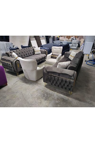 DİLA'S HOME MOBİLYA Şatafat chester koltuk takımı yataklı