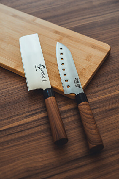 Cavit İnox ŞEF BIÇAĞI SETİ SANTOKU NAKİRİ ŞEF BIÇAĞI