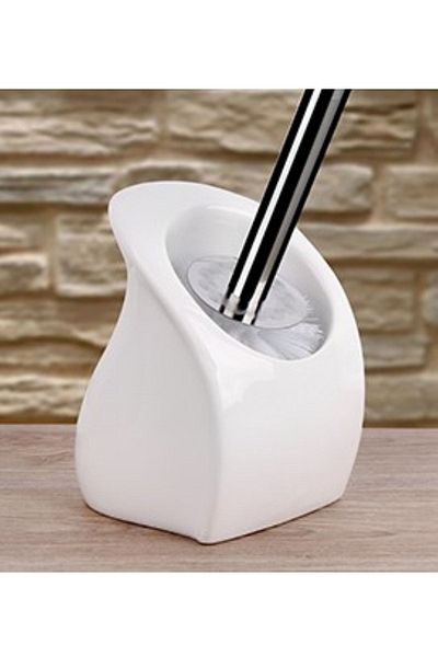 Pinkev Perie de toaletă din ceramică pentru vas de toaletă - albă