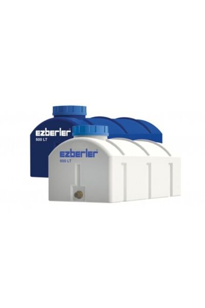 EZBERLER 500 Lt Beyaz Yatay Dört Köşe Polietilen Su Ve Akaryakıt (BENZİN MAZO...