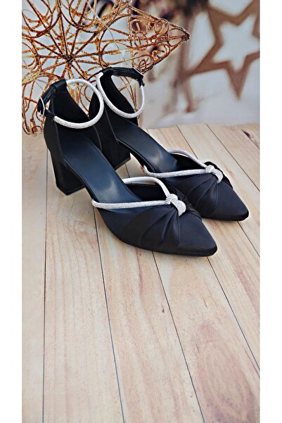 Modavien pantofi rochii de seara din satin cu toc gros de 5 cm de dama