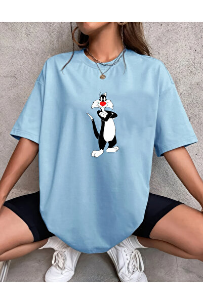 oneagılyazı Sylvester DESIGN Printed - Тениска с голям размер