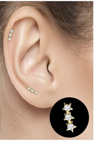 BY DİLEK ÇETİN ACCESSORY Çelik Kıkırdak Helix Tragus Piercing(1 Adet)
