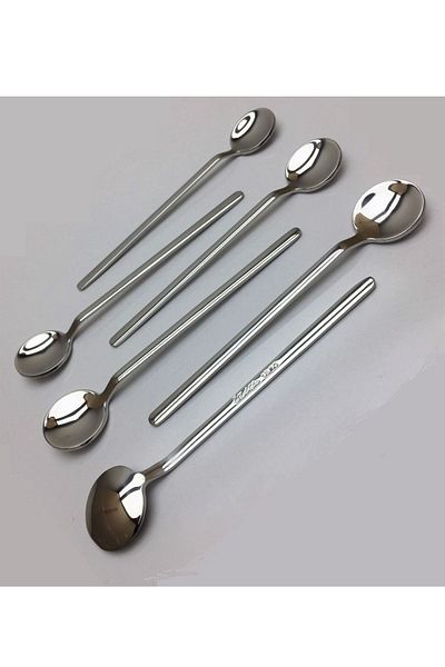 Pinkev طقم ملاعق شاي ستانلس ستيل مكون من 6 قطع