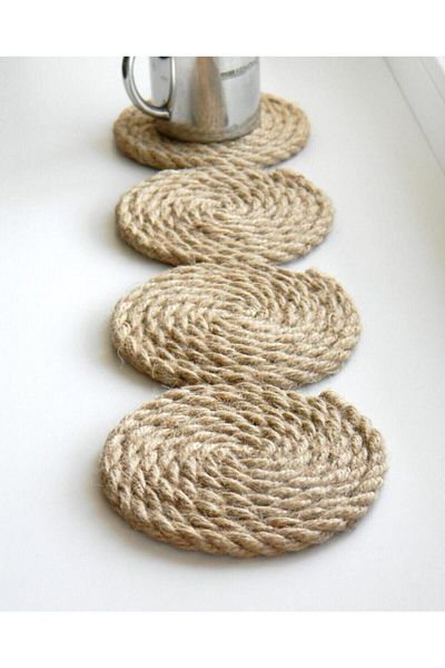 bekaavm Handmadesnm Ψάθινα σουβέρ 4 τεμαχίων
