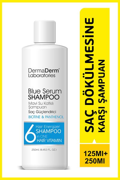 DermaDerm 250ml Blue Biotin and Panthenol Shampoo - Anti Hair Loss