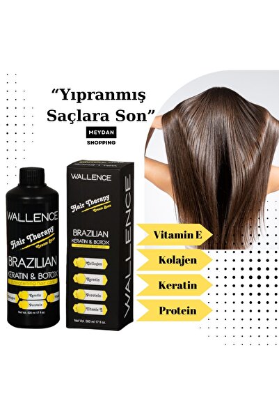 wallence Brazılıan 6 Ay Düz Saçlar Için Kopma Ve Yıpranmaları Durduran Keratin & Botox 500ml