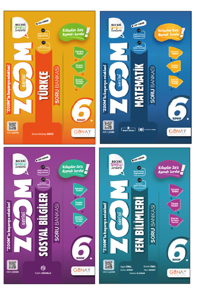Günay Yayınları 6. Sınıf Zoom Türkçe + Matematik + Fen + Sosyal Seti