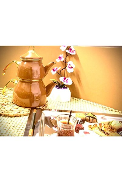 Otuz4istanbul Teapot Set Brown Enamel