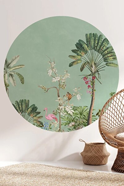 Kt Grup Egzotik Orman Boho Yuvarlak-Daire Modern Duvar Sticker