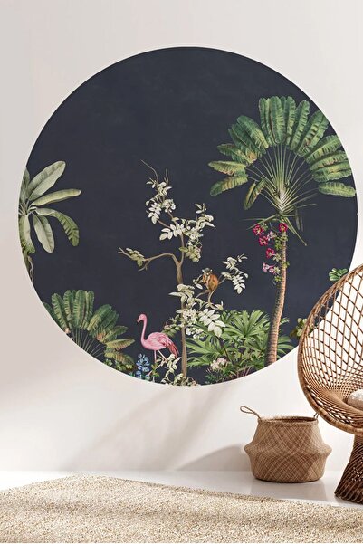 Kt Grup Egzotik Orman Boho Yuvarlak-Daire Modern Duvar Sticker