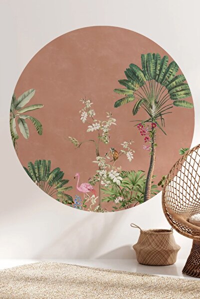 Kt Grup Egzotik Orman Boho Yuvarlak-Daire Modern Duvar Sticker