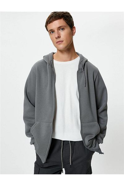 Koton 4wam70029mk 939 Anthracite ανδρικό φούτερ από βαμβάκι