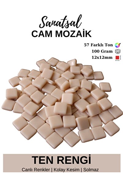 Sanatsal Mozaik 12x12mm Sanatsal Cam Mozaik Taşı (100GR)