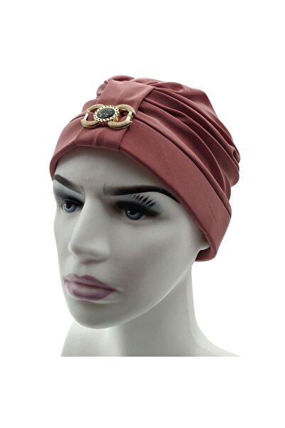 PAKER GİYİM غطاء محرك السيارة كستنائي داكن بإبزيم مزدوج الجوانب ومفصل للحجاب للنساء