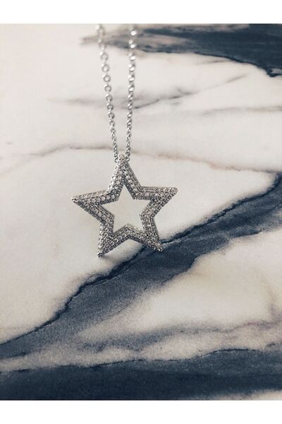 bellss accessory Zirkon Taşlı Silver Yıldız Kolye